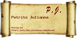 Petrits Julianna névjegykártya